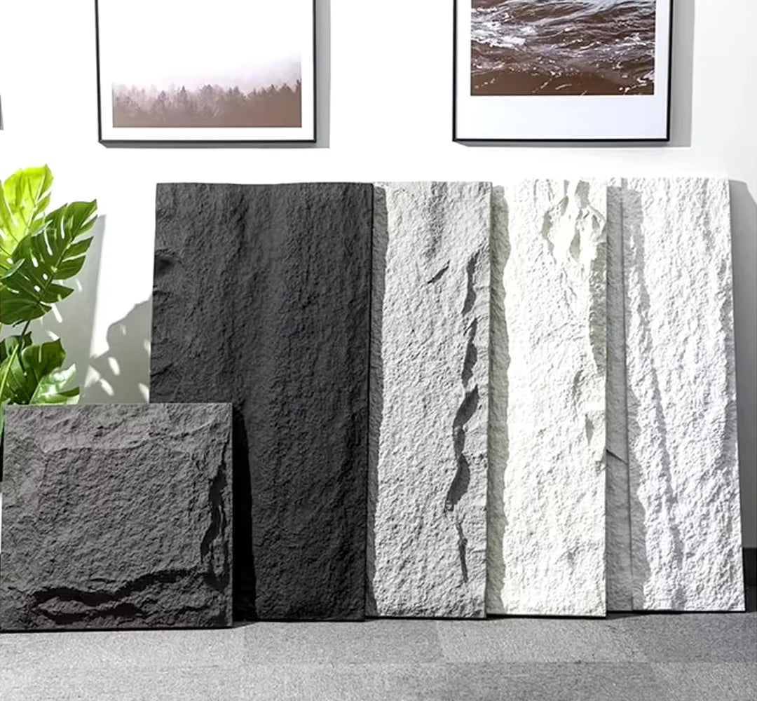 Modern Design PU Stone Big Slab Wall Panel for Hotel Exterior Waterproof Lightweight 5-Year Warranty 3D Model Design Solution