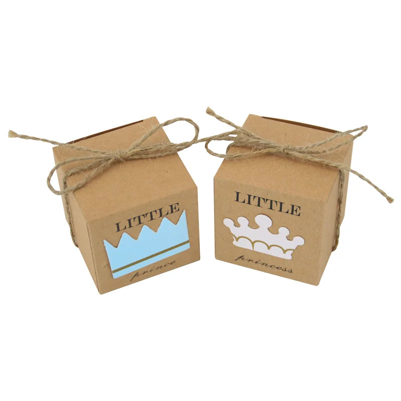 New Design Crown Shape Prince and Princess Design Square Candy Box for Wedding Party Candy Chocolate Packing Gift Box Sweet Box