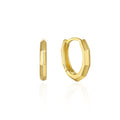 925 Sterling Silver Smooth Tangent Plane 18K PVD Gold Plated Huggie Earrings Jewelry Wholesale