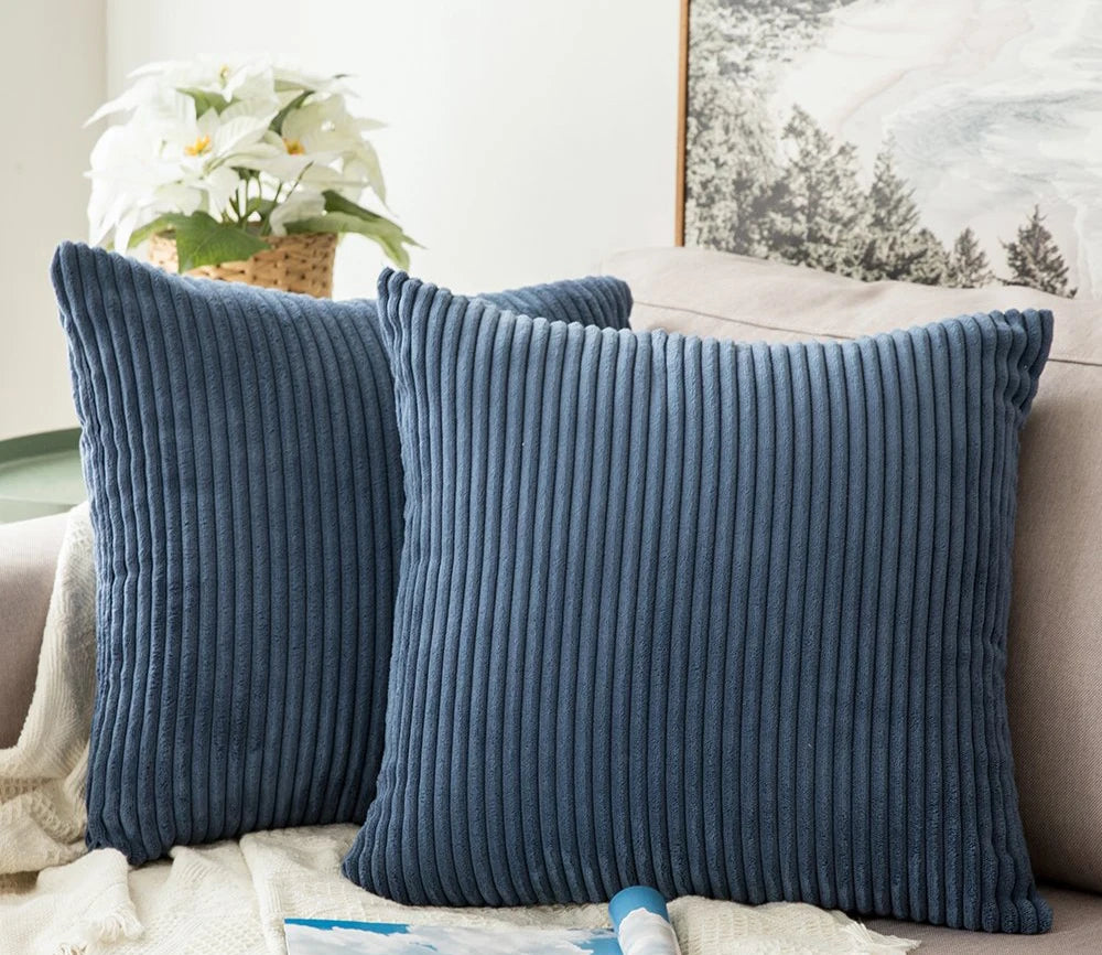 New Solid Pillow Case Corduroy Flocking Velvet Cushion Cover Pink Grey Blue Coffee Soft Home Decorative Pillow Cover