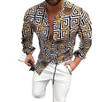 OEM/ODM Men's Long Sleeve Printed Button-Up Woven Eco-Friendly Breathable Single Breasted Custom Logo Shirt