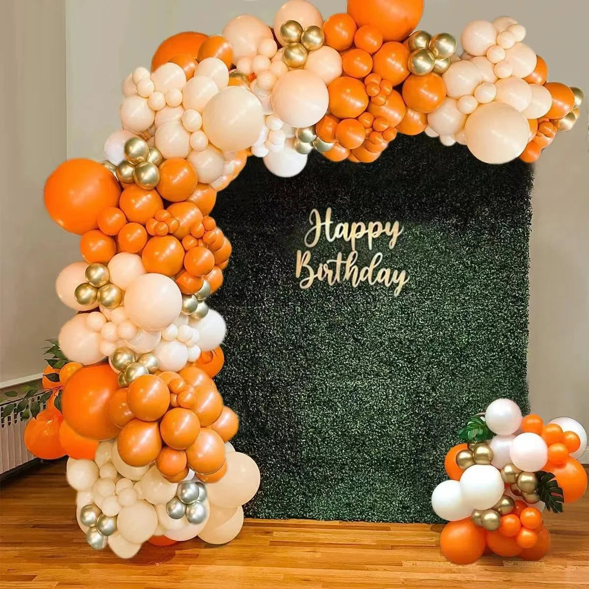 103pcs Orange Beige Theme Birthday Balloon Garland Arch Kits for Birthday Party Decoration Thanksgiving Day Decor Celebration