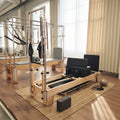 The Most Popular Pilates Reformer Gym Equipment Wood Material Maple Two-in- One Core Bed With Tower for Home and Studio