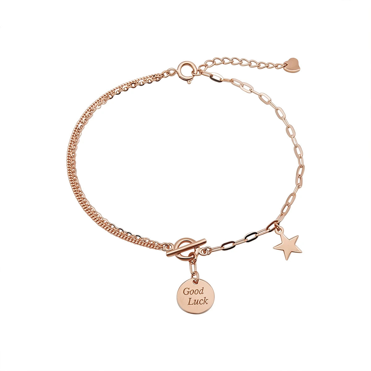 18k Ture Gold Fashion Jewelry  Good Luck Round Shape Bracelet  Anklets Jewelry Rose Gold New Design