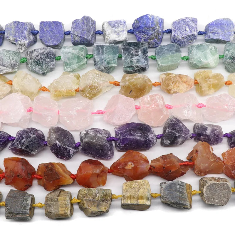 15-25mm Large Green Crystal Agate Color Natural Stone Beads Raw Ore Hand Knocked DIY Loose Beads Irregular in Color