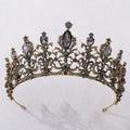Baroque Luxury Style Big Colorful Crystals Bridal Wedding Crown Headband Girl Princess Crown Rhinestone Alloy Hair Accessories