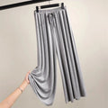 Cozy Modal Thin Wide Leg Pants Female Summer Plus Size Elastic Waist Loose Straight Casual Pants Women High Waist Trousers Loose