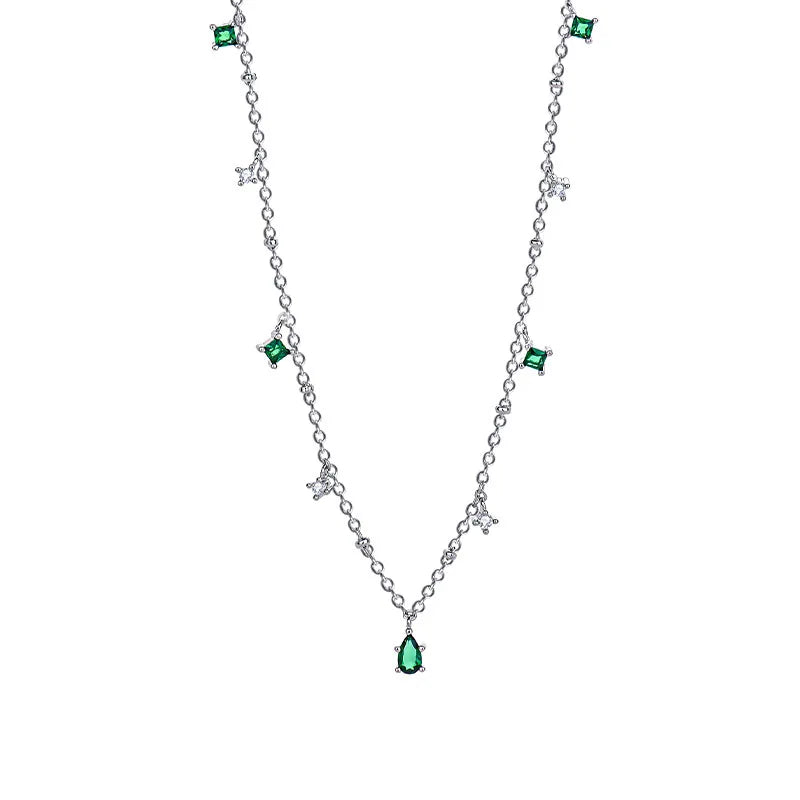 Drip Necklace Women Korean Style Personality Square Zircon Pendant Collar Necklace Fashion Jewelry Wholesale