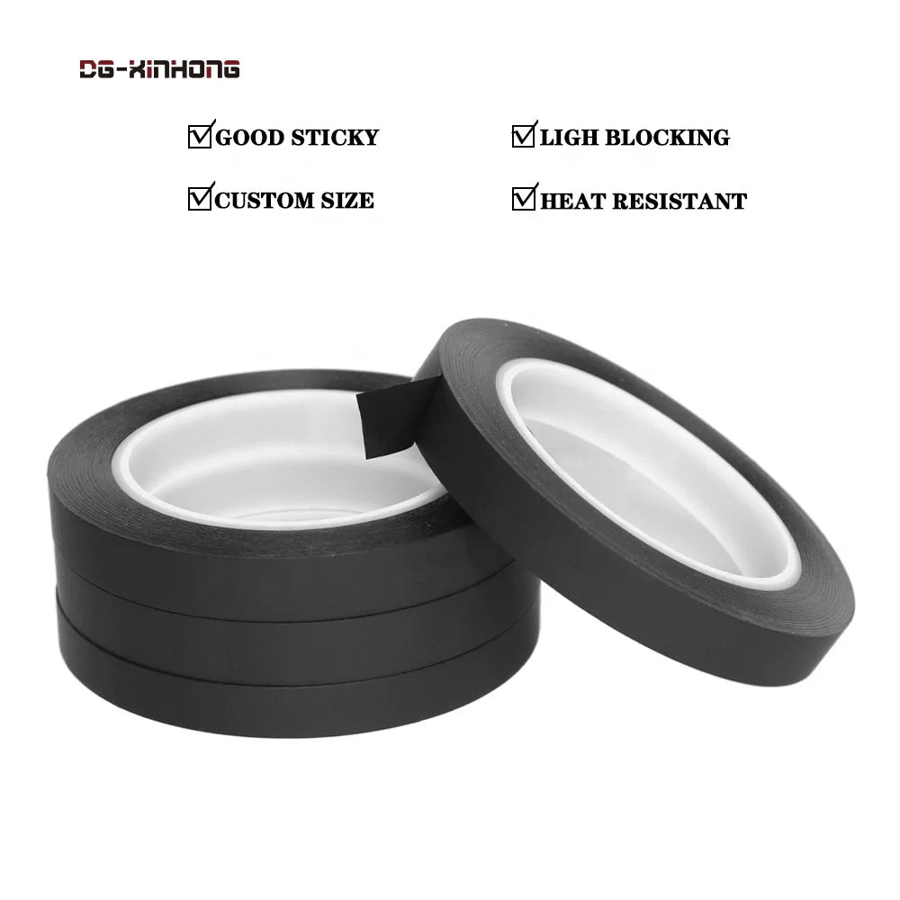 2- High Temperature Heat Resistant EMI Shielding Black Matte Surface Electrical Graphite Graphene Light Blocking Adhesive Tape