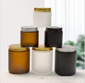 100ml 250ml 8 oz Frosted Black Amber Glass Apothecary Candle Jars in Bulk With Gold Metal Lid