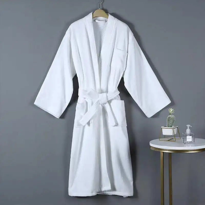 Unisex Wholesale Hotel Bathrobe Women and Men  SPA Robe Custom Terry Cotton Bathrobe