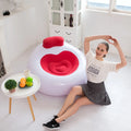 Wholesale New Heart Shape Inflatable air Sofa Flocking PVC Inflatable Sofa Outdoor Sofa Furniture