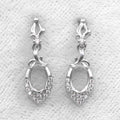 Sterling Silver 5*7mm Semi Mount Stud Eardrops Empty Frame Support Blank Setting S925 Base Without Center Stone DIY for Inlay