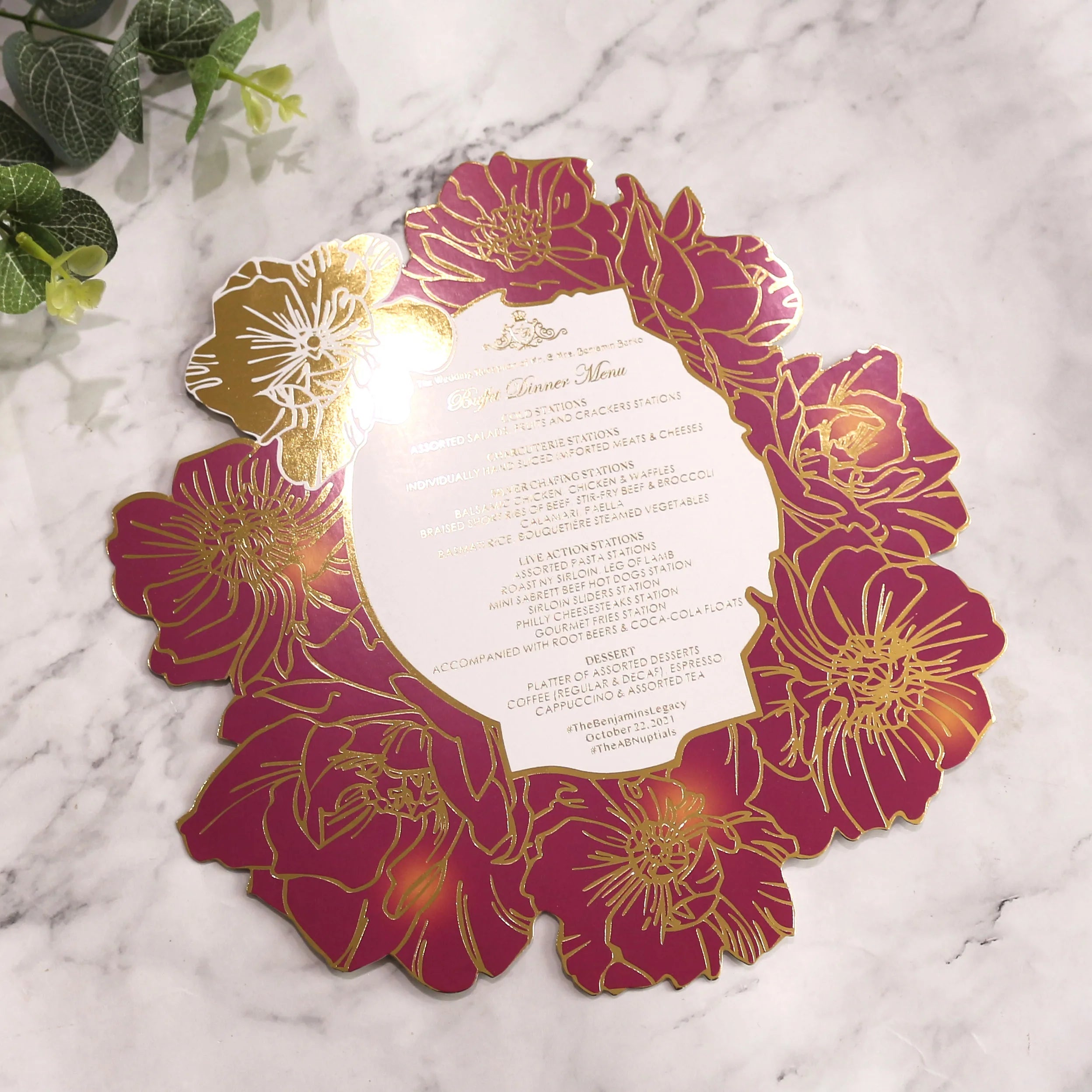 Hot Selling 2026 Customized Printed Flower Shape Menu Card Paper Crafts for Wedding Birthday Party Restaurant