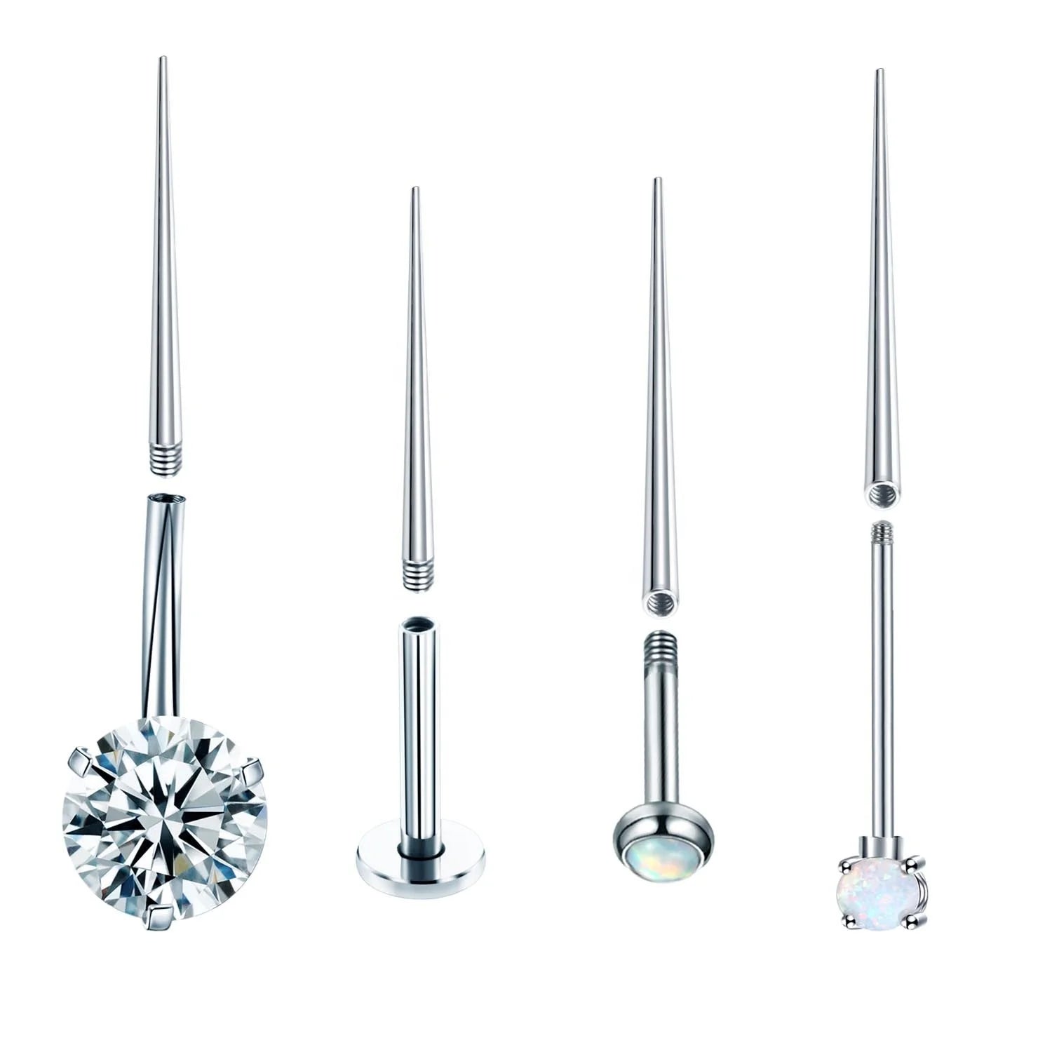 Gaby Stainless Steel Piercing Auxiliary Guide Rod Internal External Thread Navel  Labert  Body Piercing Tools