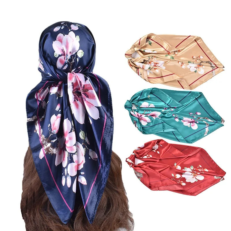 Wholesale 35\" Satin Square Silk Hair Bandanas Breathable Satin Scarves Head Wraps Women's Fashion for Outdoor Scenes for Sleep