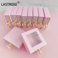 New Arrival Luxury Pink Paper Lash Box Wholesale Square Eye Lashes Packaging