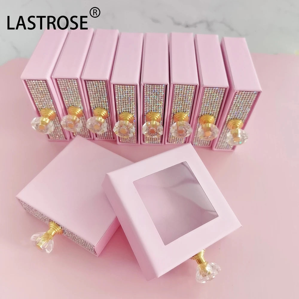 New Arrival Luxury Pink Paper Lash Box Wholesale Square Eye Lashes Packaging