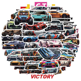 50PCS Fashional Refitted Vehicle Cool Colorful Racing Car JDM Graffiti Sticker