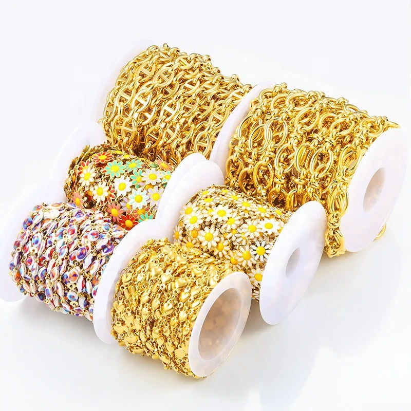 Customized Fashion Various Types Gold Chain Stainless Steel Necklace Charms for Jewelry Making Accessories