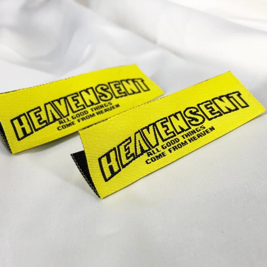 High Density Woven Label with Brand Name logo Custom Garment Neck Labels with Printing logo Design