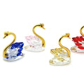 Simple Retro Style Crystal Crafts Office Desktop Decoration Small Ornament Silver Swan Inlaid with Diamond Animal