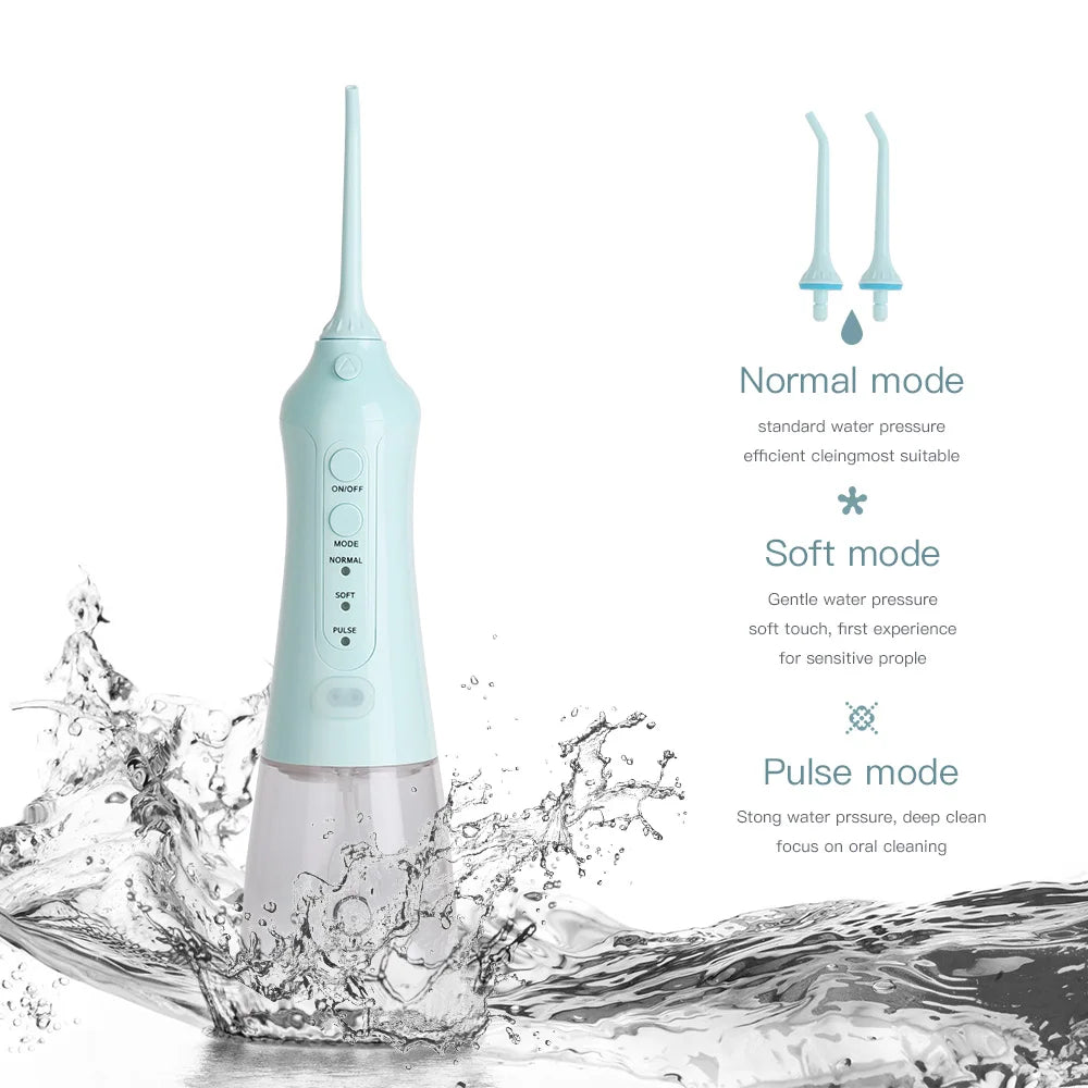 Custom Water Flosser Professional Teeth Cleaning Dental Device Portable IPX7 Waterproof Jet Oral Irrigator Water Pick Flosser