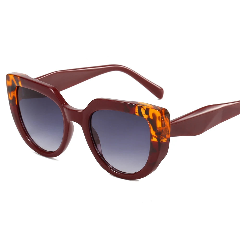 2023 Designer Sunglasses for Women Luxury Brand Cat Eye Frame in Red Unique Trendy PC Material Sun Glasses