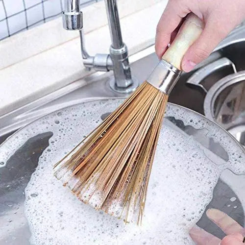 Traditional Natural Bamboo Wok Brush Cleaning Whisk Pot Brush