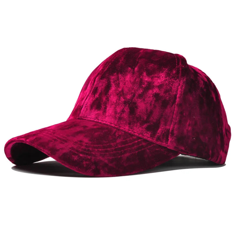Winter Warm Custom Logo Velvet Dad Baseball Cap with 6 Panels