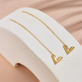 Nabest Gold Plated Letter V Charm Earrings Wire Link Women Waterproof Stainless Steel Alphabet Tassel Earing Jewelry