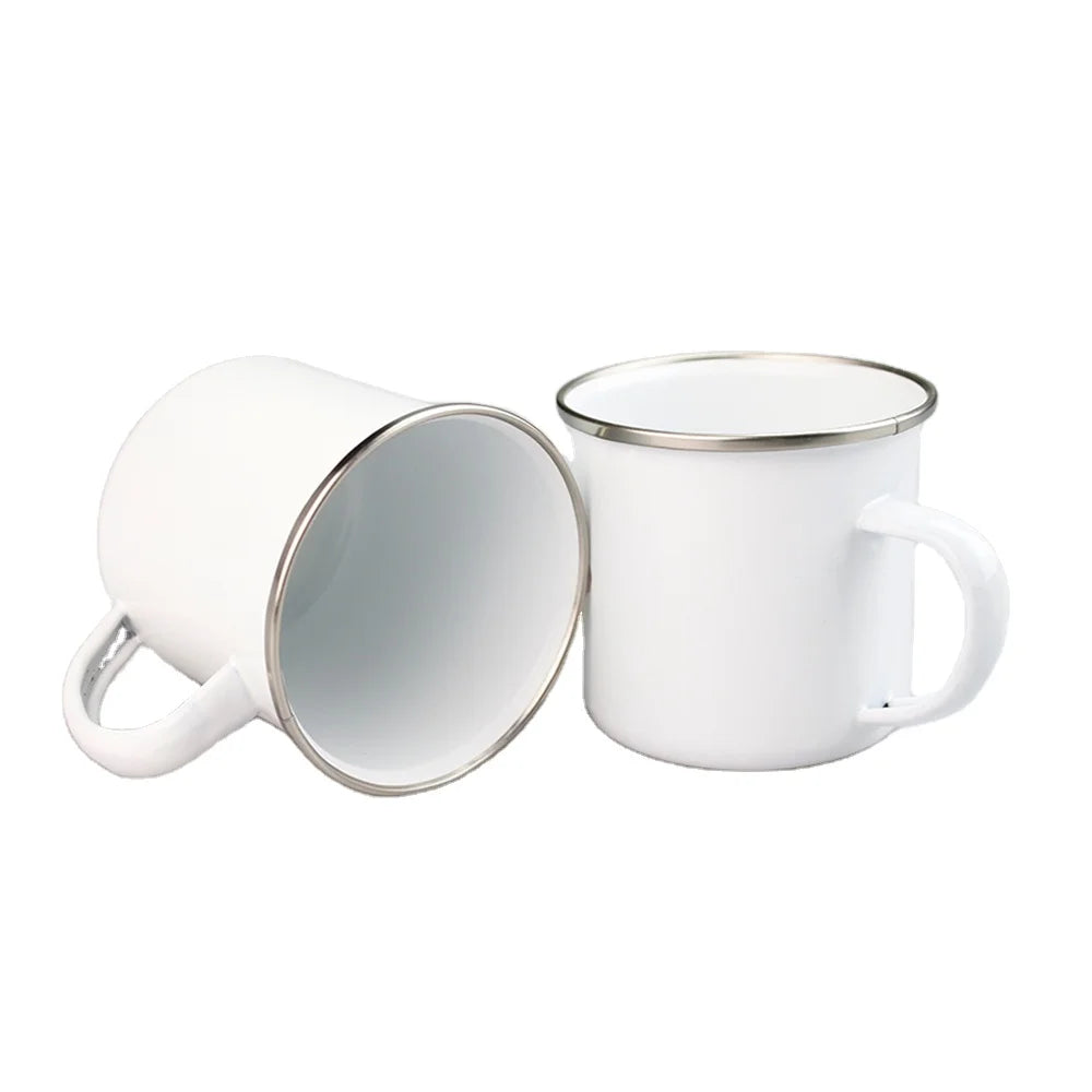 AUPLEX Enamel Sublimation Mug Personalized Gift-printing Steel Enamel Metal Camping Coffee Mug