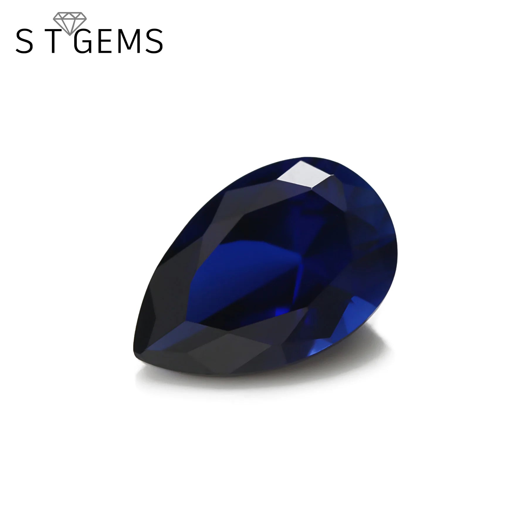 Lab Created Sapphire Gemstone 34#Blue Corundum Pear Shape Synthetic Sapphire