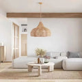 Japanese-Style Retro Wabi-Sabi Decorative Chandelier Creative Special-Shaped Rattan Lighting for Living Room or Tea Restaurant