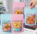 Customized Cartoon Waterproof Pvc Cosmetic Large Capacity All Over Print Zipper Transparent Stand Pouch Zipper