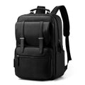 Custom Men's Vintage Business Laptop Book Bag Waterproof PU Leather for College & Office Work Zipper Closure