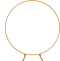 2m Gold Metal Wedding Arch Circle Balloon Stand Indoor/Outdoor Garden Yard Birthday Party Decor Bridal Wedding Venue Accent