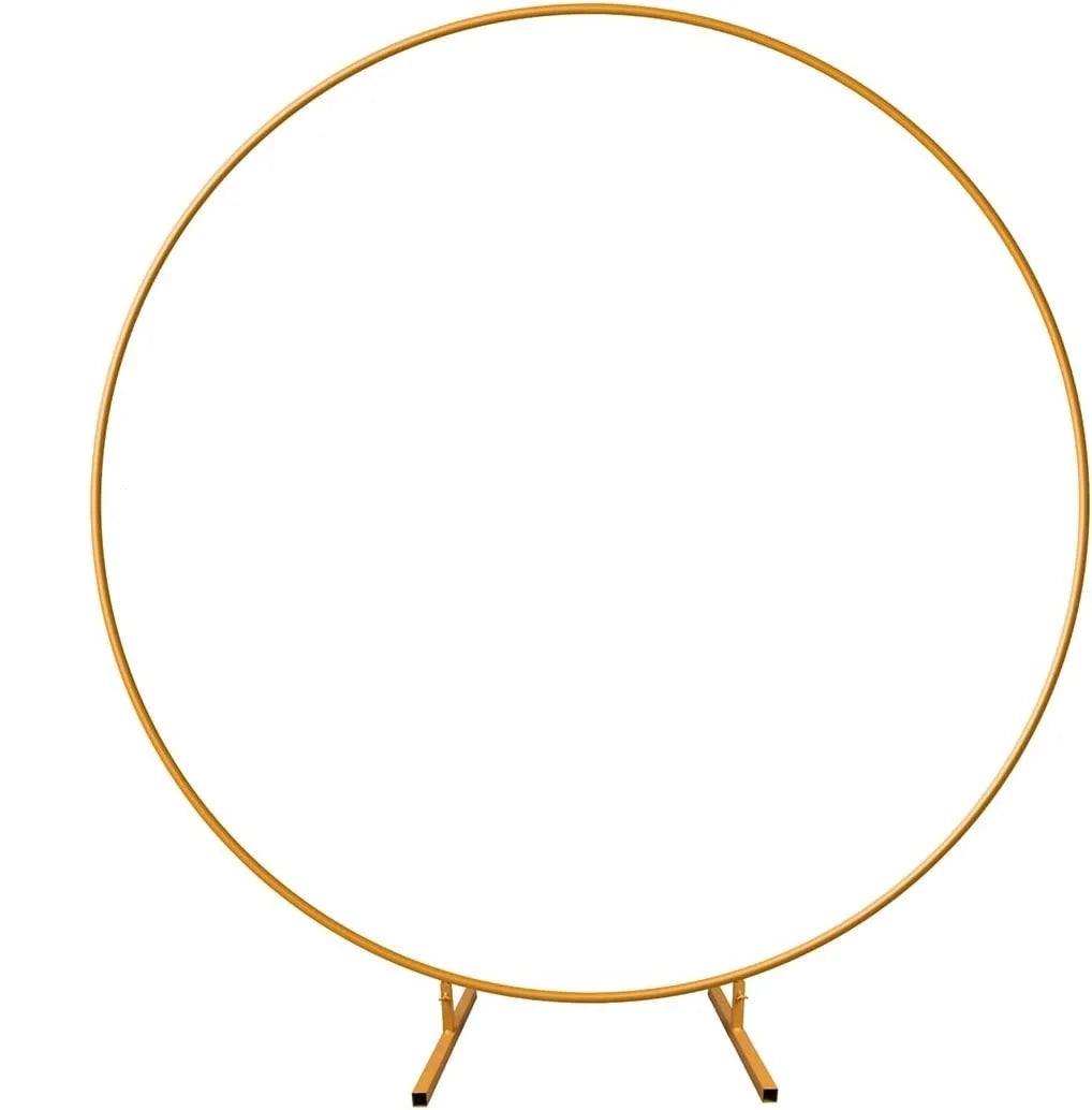 2m Gold Metal Wedding Arch Circle Balloon Stand Indoor/Outdoor Garden Yard Birthday Party Decor Bridal Wedding Venue Accent