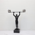 Retro Style Metal Weightlifter Creative Ornament Living Room Study Room Entryway Closet Crafts Desktop Decoration