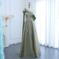 Jancember SZ323 Asymmteric Sequins Green Evening A-line Party Prom Dresses