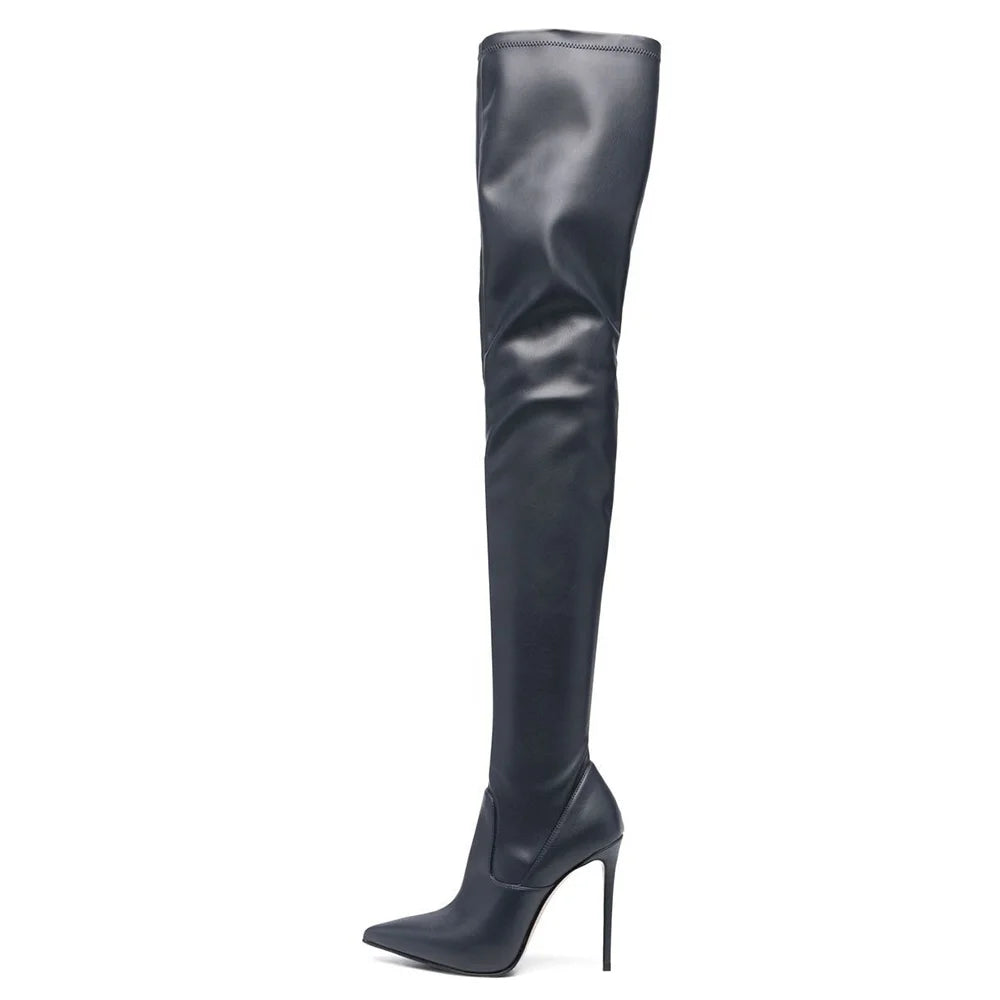 Women's Plus Size Baddie Black White Green Stiletto High Heel Legging Boots over the Knee Stretch Thigh Sock Winter Autumn Boot