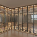 Luxury High-quality Aluminum Frame Glass Door Design Walk-in Wardrobe Combination Furniture Closet