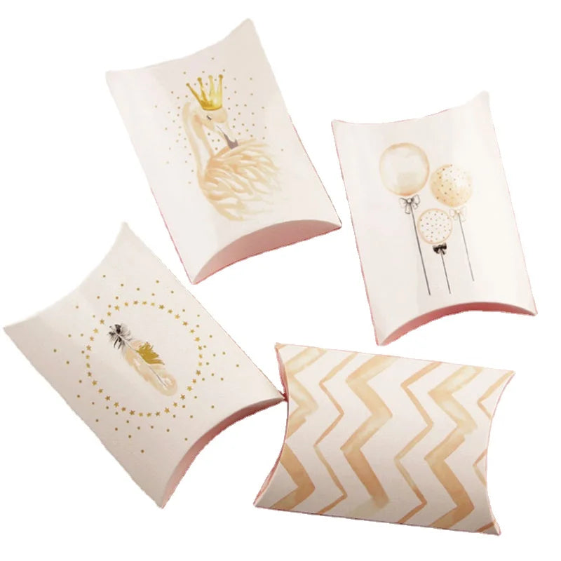 Flamingo Candy Biscuit Dessert Party Small Gift Packaging Box Snack Pillow-shaped Small Jewelry Packing Paper Boxes