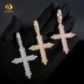 Hip Hop Luxury Baguette Diamond 925 Silver Iced Out  Thorns Cross Men Moissanite Pendant