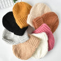 Factory Winter Wool Knitted Hats for Women Real Fur Pompom Hat Custom Wide Cuff Beanies Ski Hat Wholesale