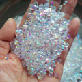 500g Chrystal Clear Flatback AB Coated Resin Rhinestone Slime Filler Supply Decoration MegaBDM