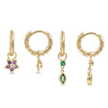 Wholesale Flower Snake Hoop Earring Zirconia Drop Earring Fine Jewelry 925 Sterling Silver Gold Plated Zirconia Jewelry