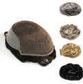 100% Human Hair Toupee for Men 8X10 Inch Soft Swiss Lace  with 2inch Clearly PU Men Hair Wig