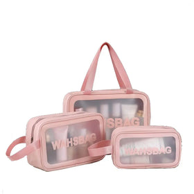 PVC Makeup Organizer Bags Clear Waterproof Travel Portable Wash Zipper Cosmetic Bags Cases Transparent Beach Dull Polish Pouch