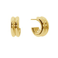 Fine Jewelry 925 Sterling Silver Minimalist Jewelry  18k Gold Vermeil Circle Double Band Hoop Earrings